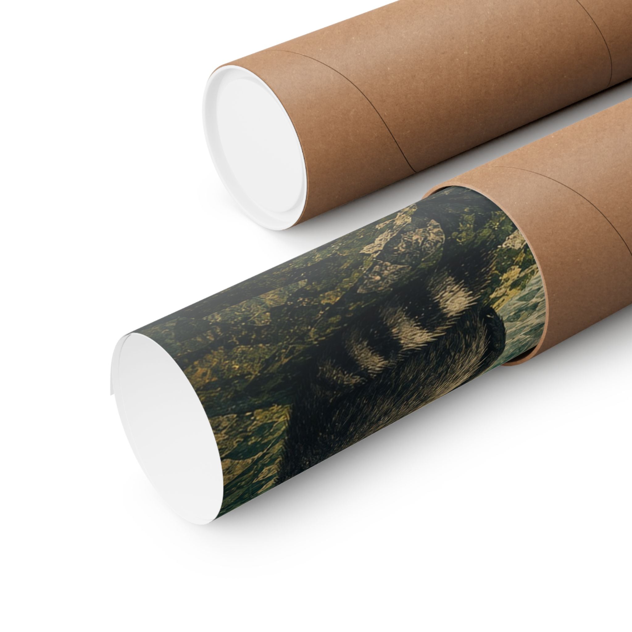 The Swap art print detail: raccoon in the bamboo panel