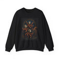Octopus and mountain goat crewneck: deep-sea pressure meets high-altitude air, black sweatshirt