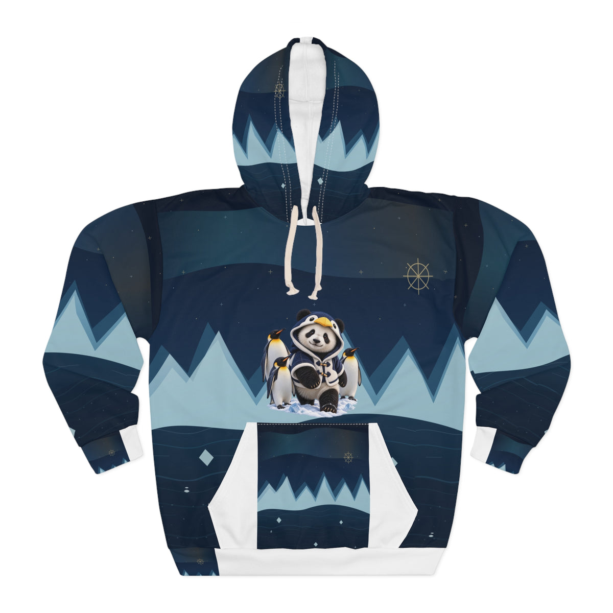 Blue Hour Passage — Penguin Expedition AOP Hoodie | Wrong Habitat