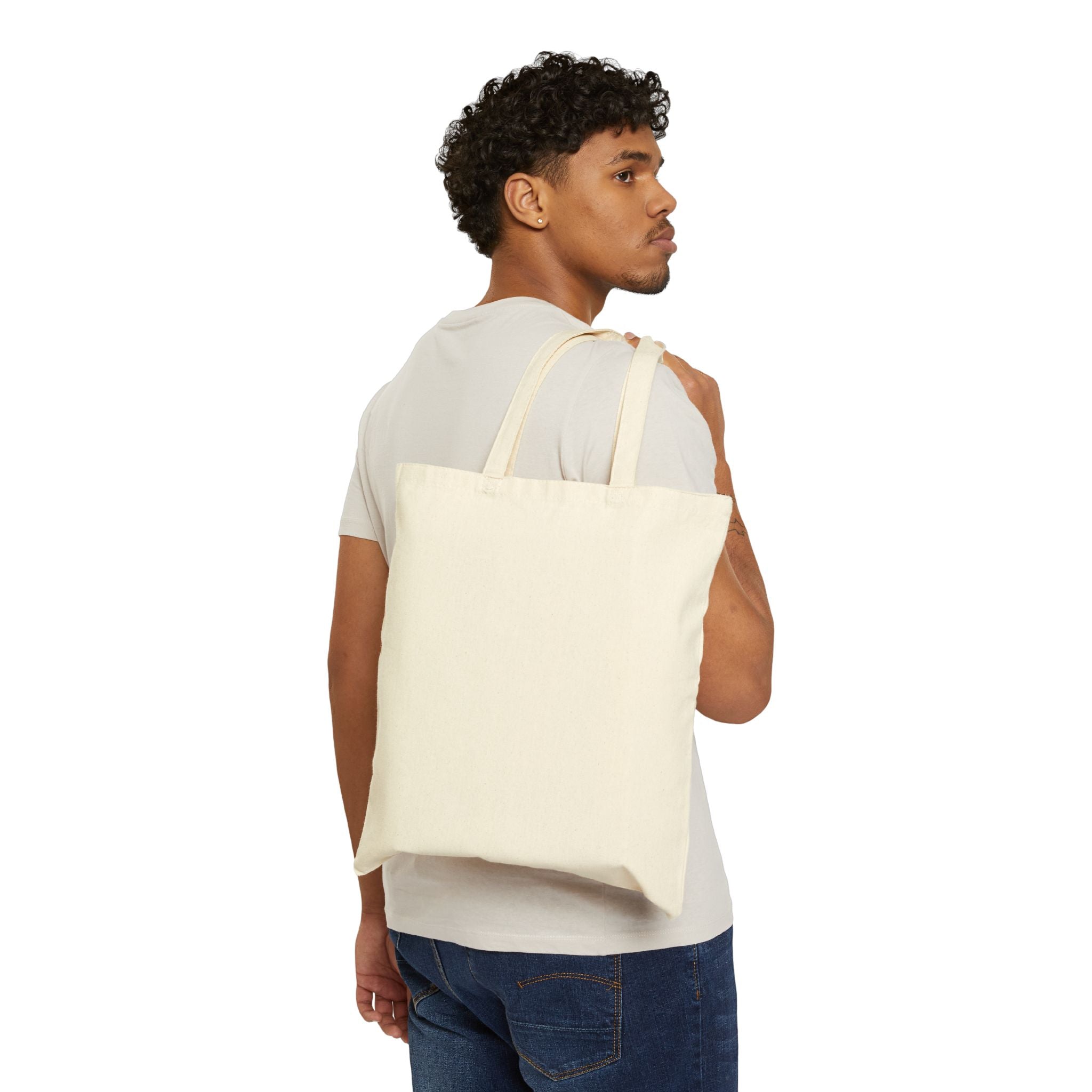 Arctic and fennec fox print on a natural cotton canvas tote bag, Wrong Habitat
