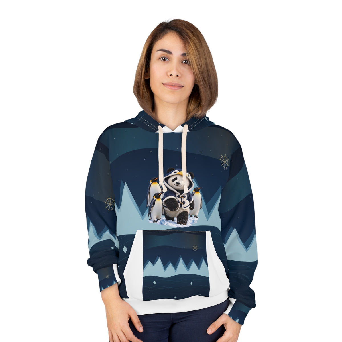 Blue Hour Passage — Penguin Expedition AOP Hoodie | Wrong Habitat