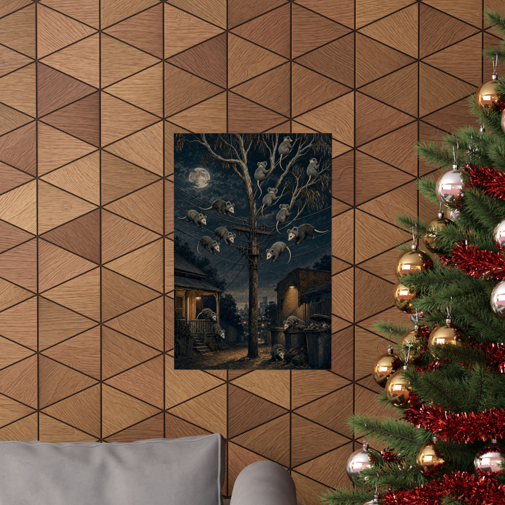 Koala and opossum marsupial mix-up matte art print, Wrong Habitat — additional product view 2