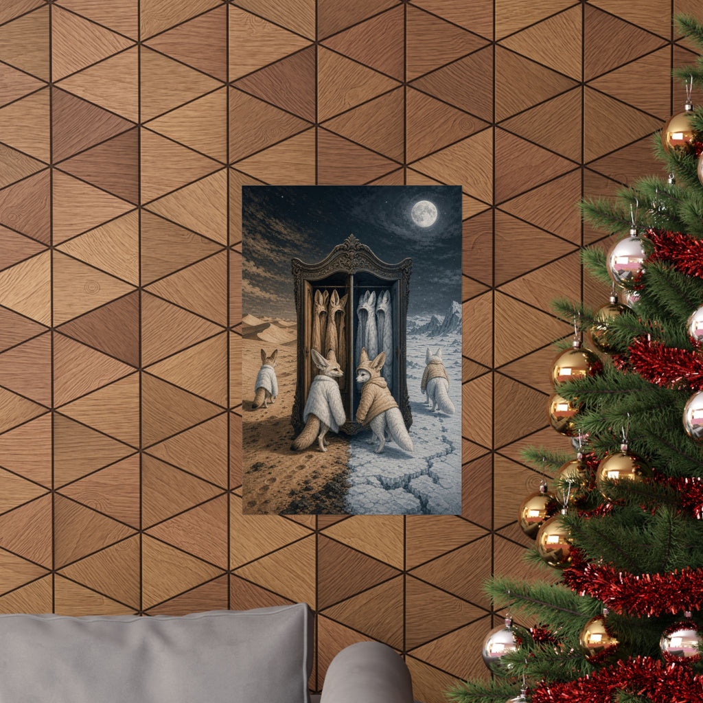 Arctic and fennec fox matte art print, Wrong Habitat — additional product view 2