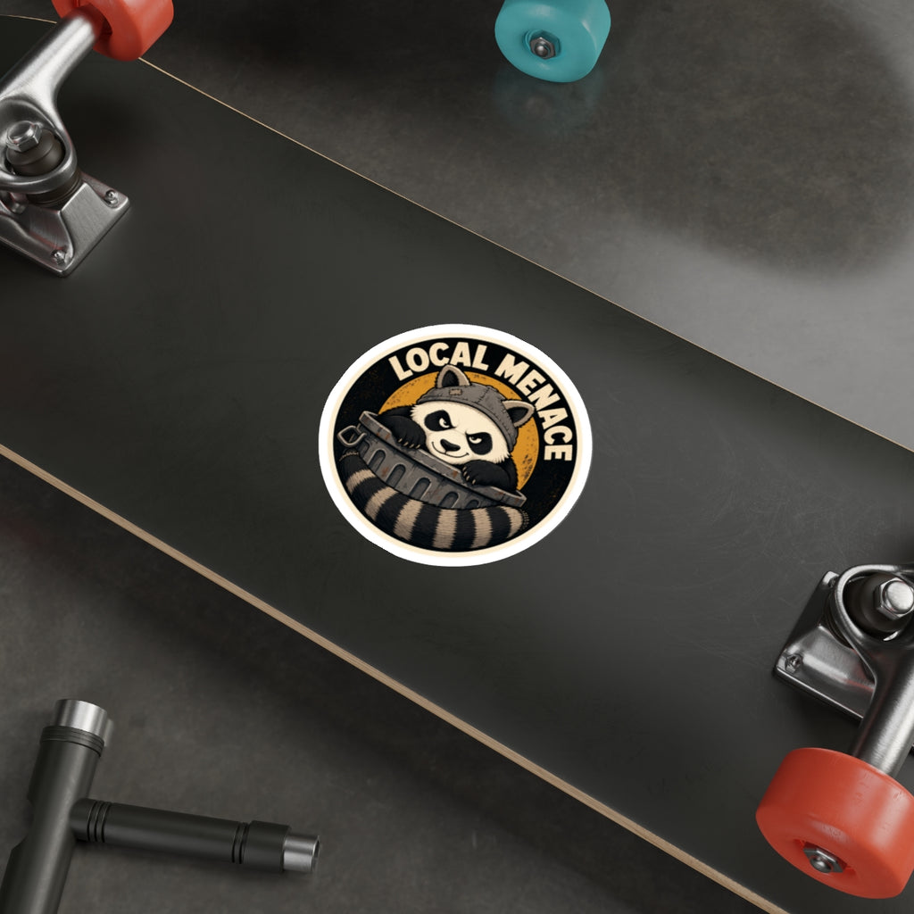 Local Menace trash panda die-cut weatherproof vinyl sticker, Wrong Habitat — additional product view 2