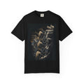 Octopus and mountain goat t-shirt: an octopus scaling a peak while a goat treads deep water