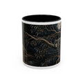 Koala and opossum coffee mug: two animals with the same coping strategy, 11oz black ceramic