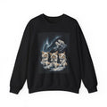 Fennec fox crewneck: a fennec fox with giant desert ears standing in deep arctic snow, black