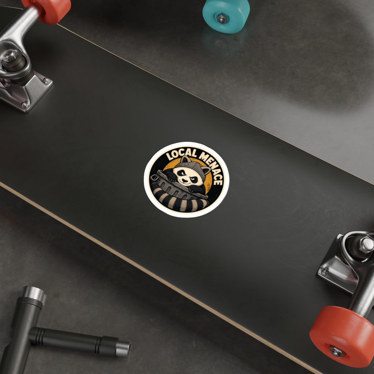 Trash panda badge sticker design detail